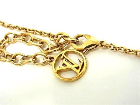 LOUIS VUITTON ルイヴィトン ネックレス コリエ LV アイコニック M00596 ゴールド メタル ラインストーン レディース