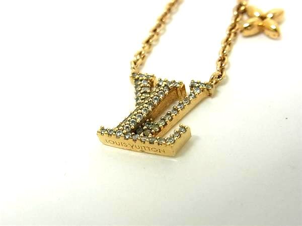 LOUIS VUITTON ルイヴィトン ネックレス コリエ LV アイコニック M00596 ゴールド メタル ラインストーン レディース
