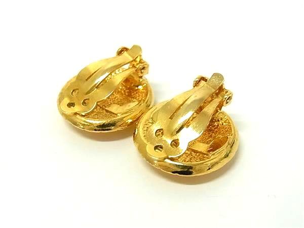 GIANNI VERSACE ジャンニ ヴェルサーチェ イヤリング メデューサ ゴールド メタル レディース 美品