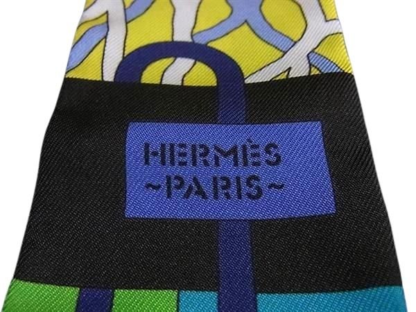 HERMES エルメス リボンスカーフ ツイリー マルチカラー シルク100% レディース BALLET AQUATIQUE 水中のバレエ 美品