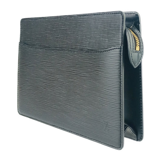 超美品 LOUIS VUITTON ルイ ヴィトン セカンドバッグ ポシェット オム M52522 ブラック ゴールド金具 エピレザー メンズ