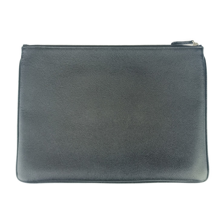 BALENCIAGA バレンシアガ クラッチバッグ VILLE POUCH 579550 ブラック ホワイト シルバー金具 レザー メンズ