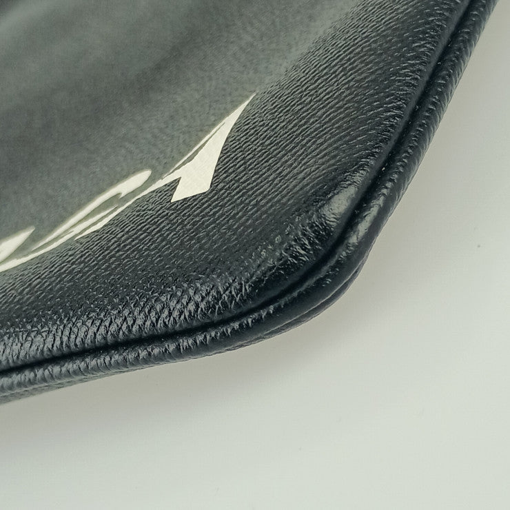 BALENCIAGA バレンシアガ クラッチバッグ VILLE POUCH 579550 ブラック ホワイト シルバー金具 レザー メンズ