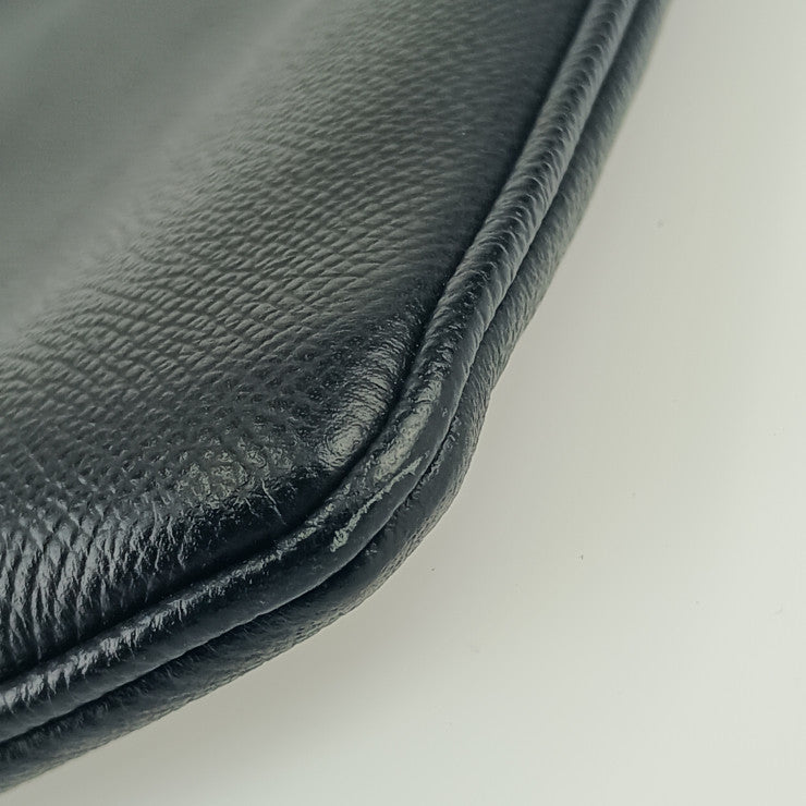 BALENCIAGA バレンシアガ クラッチバッグ VILLE POUCH 579550 ブラック ホワイト シルバー金具 レザー メンズ