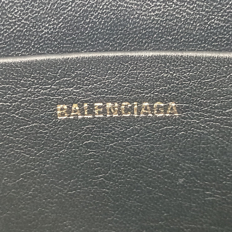BALENCIAGA バレンシアガ クラッチバッグ VILLE POUCH 579550 ブラック ホワイト シルバー金具 レザー メンズ