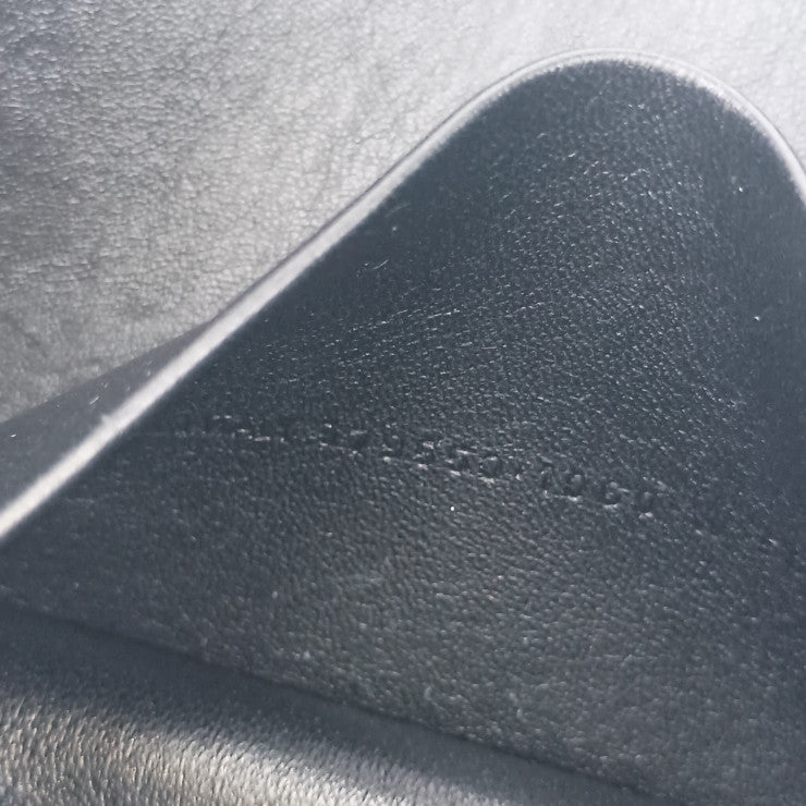 BALENCIAGA バレンシアガ クラッチバッグ VILLE POUCH 579550 ブラック ホワイト シルバー金具 レザー メンズ