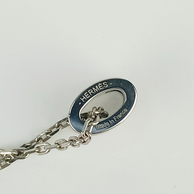 超美品 HERMES エルメス ネックレス ミニ・ポップH - シルバー ピンク メタル ラッカー レディース ペンダント ポップアッシュ