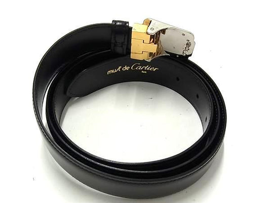 Cartier カルティエ ベルト サントス ブラック レザー メンズ 超美品