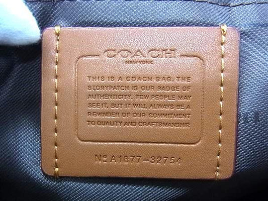 COACH コーチ リュックサック シグネチャー 32754 ブラウン PVC レザー レディース ターンロック ゴールド金具 美品