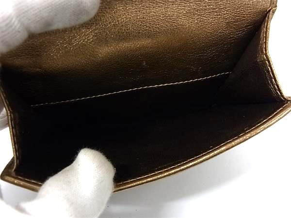 GUCCI グッチ 財布 アビー 141415 ゴールド ブラウン キャンバス レザー レディース GG柄 Wホック 二つ折り 財布 美品