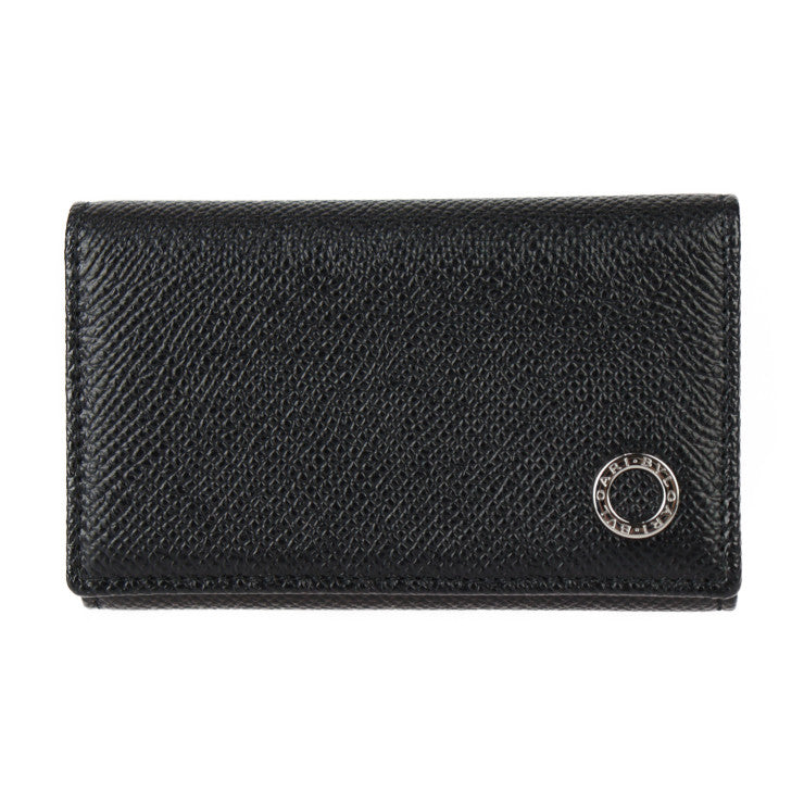 新品未使用展示品 BVLGARI ブルガリ ブルガリブルガリ マン キーケース 282234 グレインカーフレザー ブラック シルバー金具 三つ折り 6連