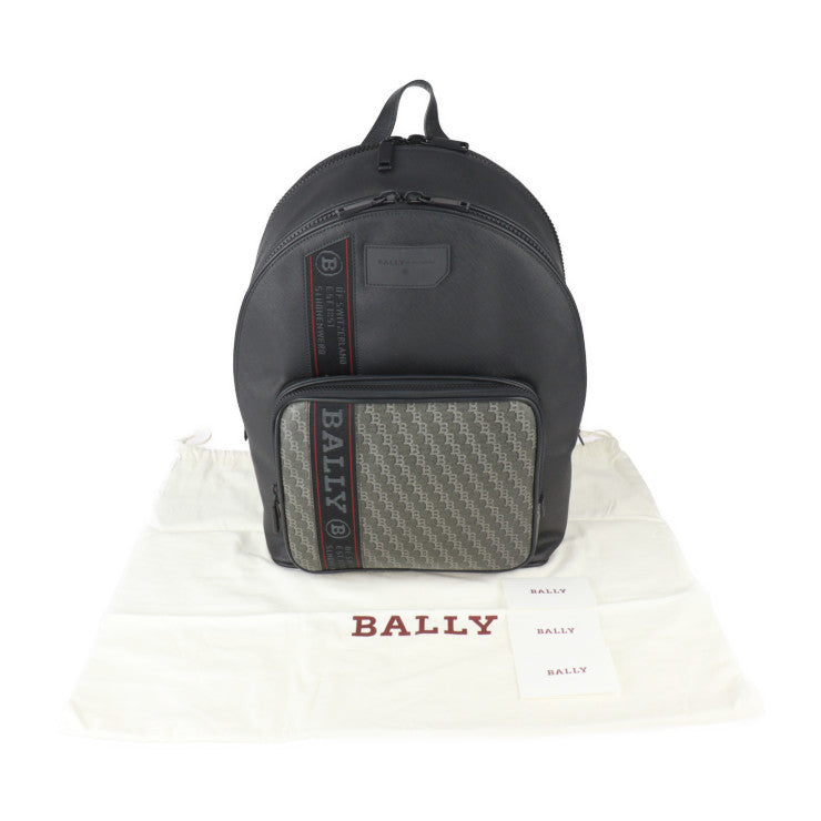 超美品 BALLY バリー SARKIS.PBB OFF SHORE リュック・デイパック 6235445 PVC レザー ブラック バックパック