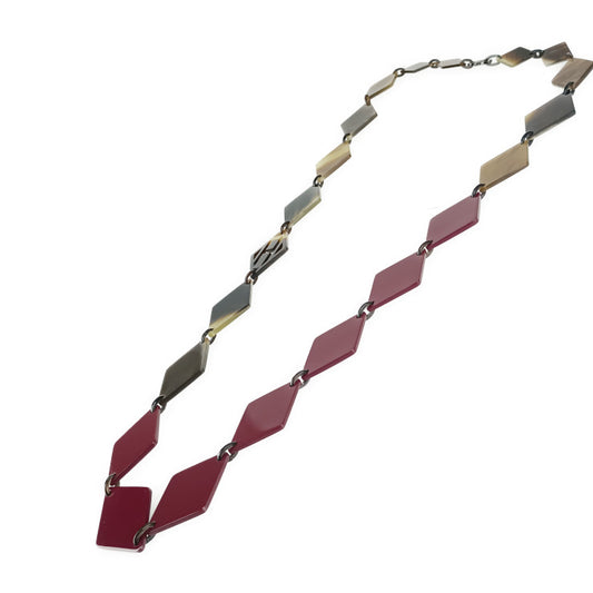 美品 HERMES エルメス DEVA ディーヴァ ネックレス - ブラウン系 ボルドー系 バッファローホーン レディース