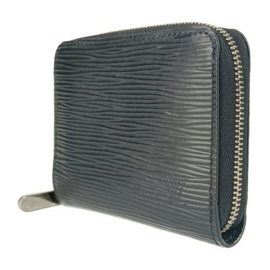 超美品 LOUIS VUITTON ルイ ヴィトン コインケース ジッピー コインパース M60152 ブラック シルバー金具 エピレザー ユニセックス ラウンドファスナー 小銭入れ