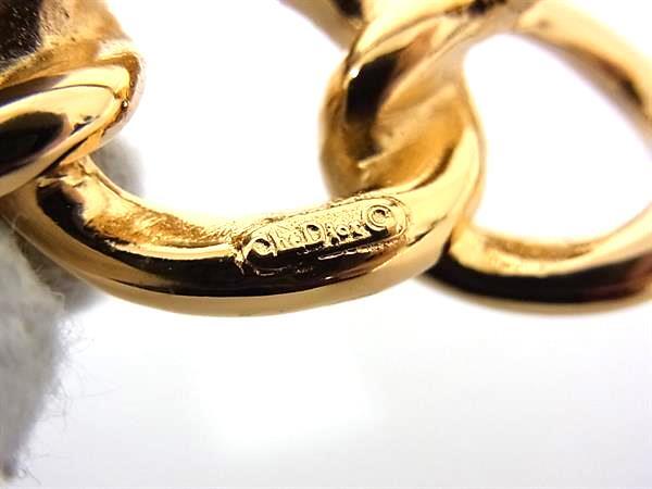 Christian Dior クリスチャンディオール ブローチ ピンブローチ - ゴールド メタル ラインストーン レディース 美品