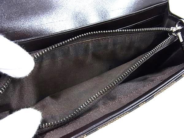 FENDI フェンディ 財布 ズッカ 8M0021 ブラウン キャンバス×レザー ユニセックス 二つ折り 長財布 シルバー金具 美品