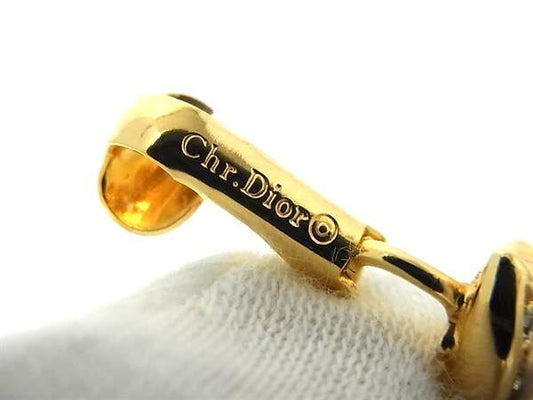 ChristianDior ディオール イヤリング ゴールド メタル レディース ラインストーン ロゴ