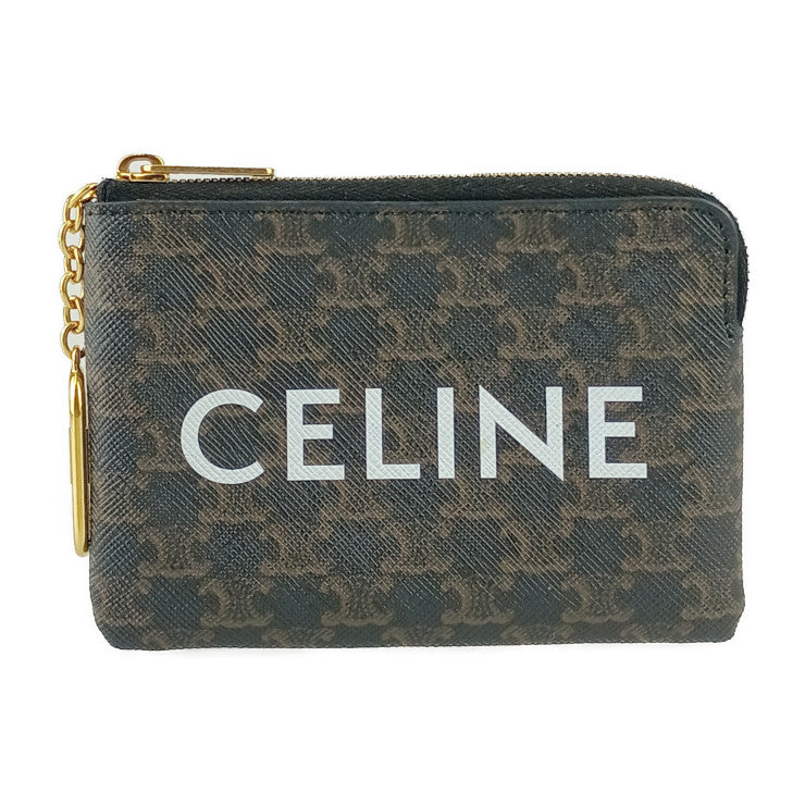 美品 CELINE セリーヌ コインケース コインパース 10C662CA2 38NO ブラウン ゴールド金具 トリオンフキャンバス レディース 小銭入れ