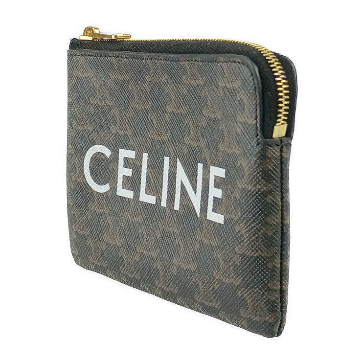 美品 CELINE セリーヌ コインケース コインパース 10C662CA2 38NO ブラウン ゴールド金具 トリオンフキャンバス レディース 小銭入れ