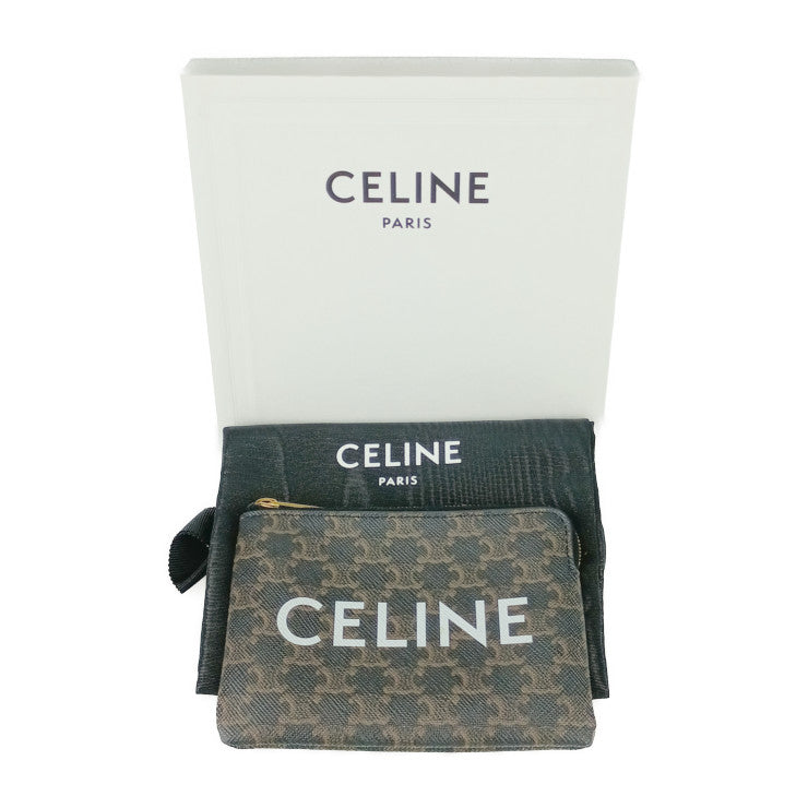 美品 CELINE セリーヌ コインケース コインパース 10C662CA2 38NO ブラウン ゴールド金具 トリオンフキャンバス レディース 小銭入れ