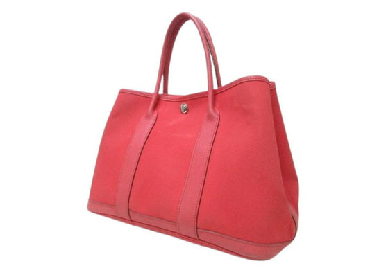 HERMES エルメス トートバッグ ガーデンパーティ TPM - レッド系 ピンク系 トワルオフィシエ ネゴンダ レディース シルバー金具