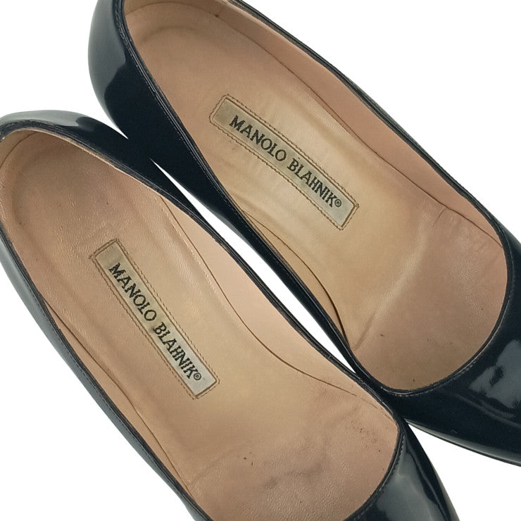 MANOLO BLAHNIK マノロブラニク パンプス パンプス ブラック パテントレザー レディース エナメル #36
