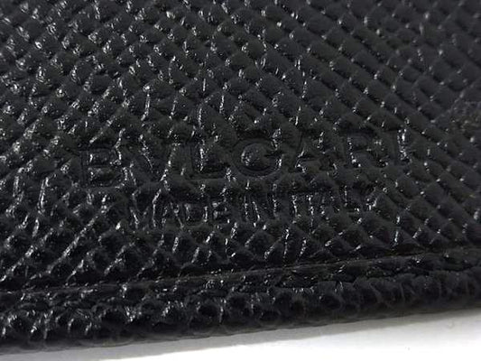 BVLGARI ブルガリ 財布 ブルガリブルガリ 30398 ブラック レザー メンズ ニつ折り長財布 シルバー金具 美品