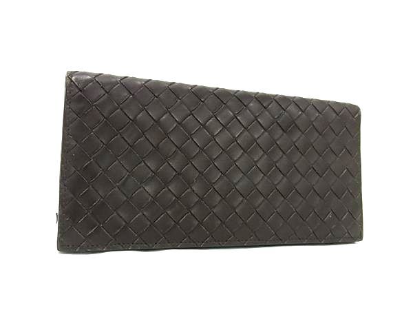 BOTTEGA VENETA ボッテガヴェネタ 財布 イントレチャート 120697 ブラウン レザー メンズ ニつ折り長財布