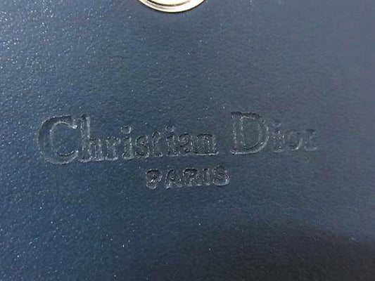 ChristianDior クリスチャンディオール 財布 トロッター ブルー キャンバス レディース ニつ折り長財布 シルバー金具 美品