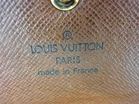 LOUIS VUITTON ルイヴィトン 財布 モノグラム ポシェット ポルトモネ クレディ M61725 ブラウン PVC レザー ユニセックス 二つ折り 長財布 ゴールド金具 美品