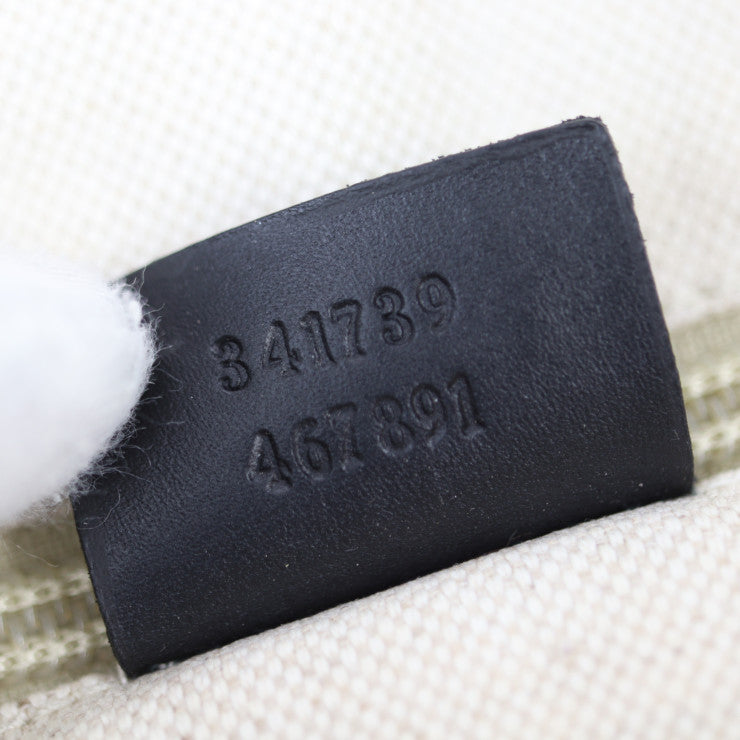 美品 GUCCI グッチ ショッピングバッグ トートバッグ 341739 キャンバス レザー グレー系 ブラック レオパード柄 ヒョウ柄