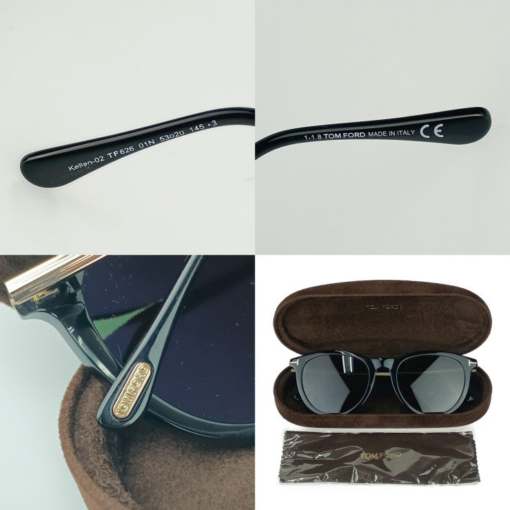 TOM FORD Sunglasses Kellan-02 TF626 01N Black Gold Men's Wellington