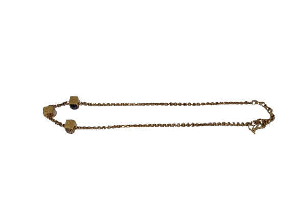 美品 LOUIS VUITTON ルイ ヴィトン ネックレス コリエ・ギャンブル M65096 ゴールド ブルーパープル系 シャンパンカラー系 メタル スワロフスキー・クリスタル レディース