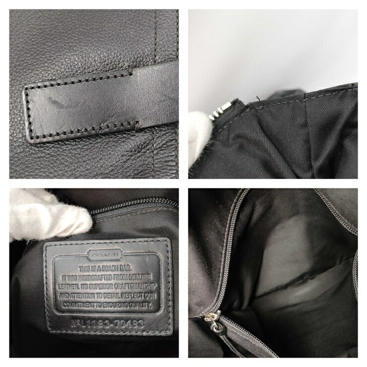 COACH コーチ トートバッグ トンプソン クロスボディー フォルドオーバー トート 70493 ブラック レザー メンズ 2WAY ショルダーバッグ