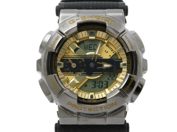 CASIO カシオ 腕時計 G-SHOCK Gショック 100周年 NEW ERA コラボレーションモデル GM-110NE-1AJR ブラック ゴールド文字盤 樹脂 ステンレス メンズ クオーツ アナデジ