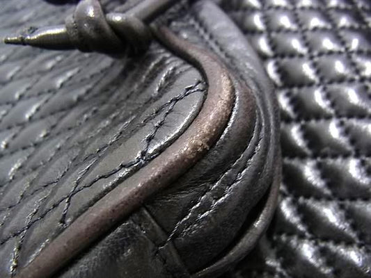 BALLY バリー リュックサック ダークブラウン レザー レディース キルティング 巾着 ゴールド金具