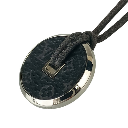 LOUIS VUITTON ルイヴィトン ネックレス モノグラムエクリプス コリエ コインネックレス M62589 ブラック系 PVC メタル ユニセックス 美品