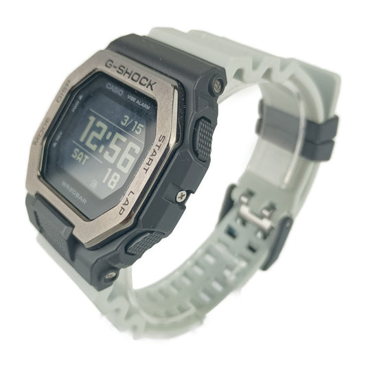 美品 CASIO カシオ 腕時計 G-SHOCK G-LIDE Gショック Gライド GBX-100TT-8JF ブラック ライトグレー系 ステンレス 樹脂 メンズ Bluetooth クオーツ デジタル