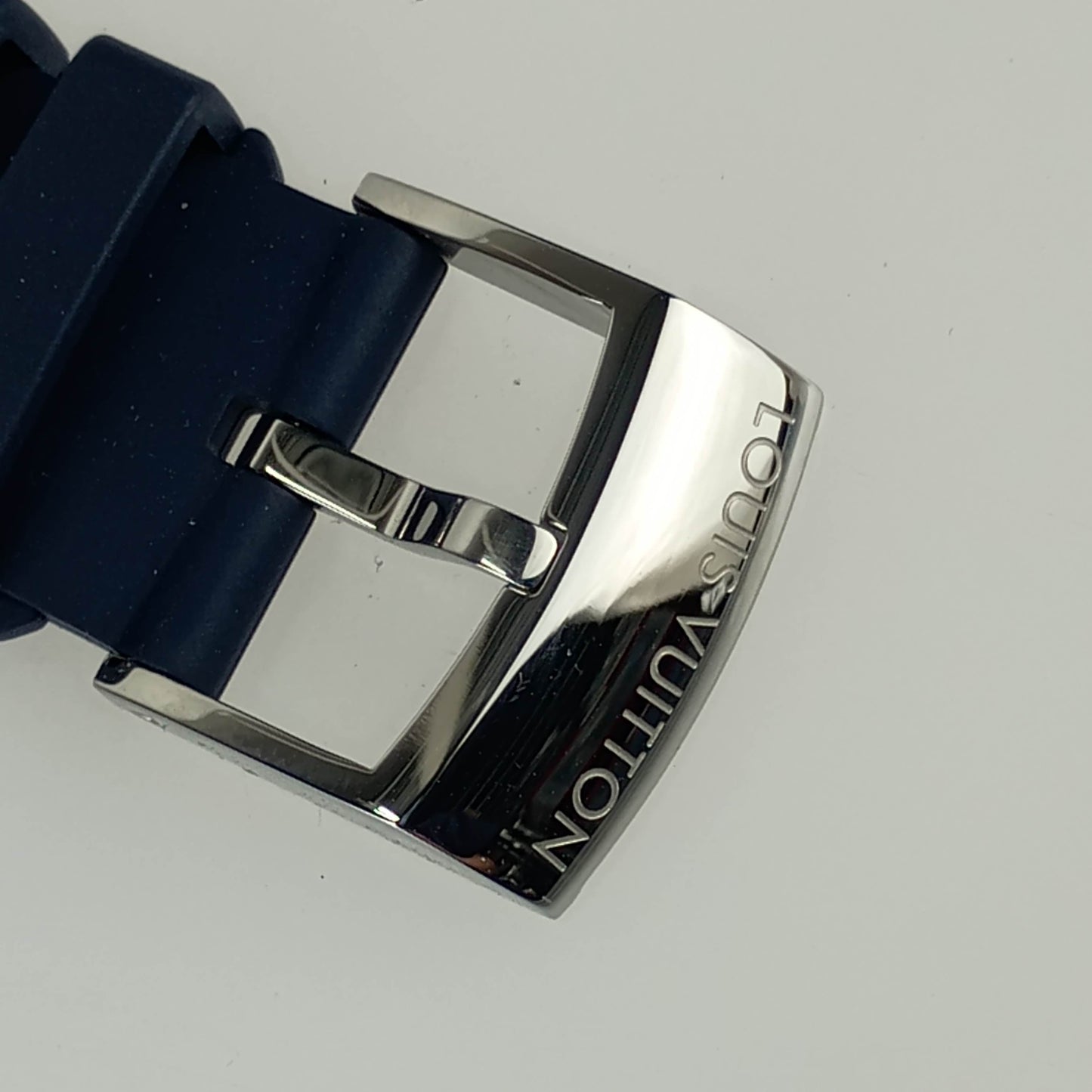 美品 LOUIS VUITTON ルイヴィトン 腕時計 タンブールダミエコバルトVクロノグラフ QA163 ブルー文字盤 SS ラバー メンズ