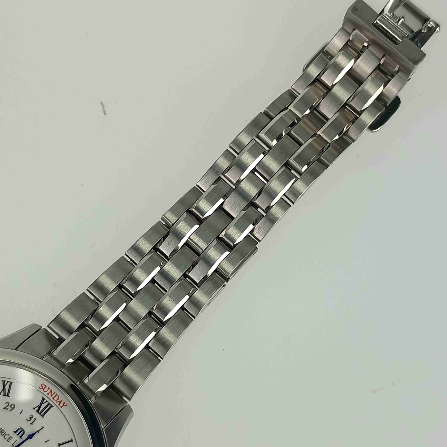 美品 Maurice Lacroix モーリスラクロア 腕時計 マスターピーストラディション5ハンズ MP6507-SS002-112 ホワイト文字盤 SS SS メンズ