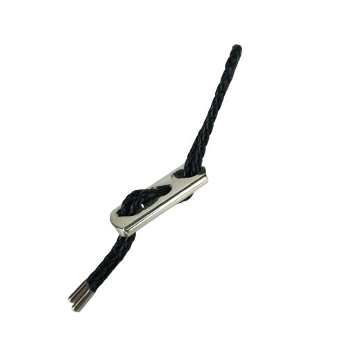 HERMES エルメス キーホルダー/チャーム チャーム - ブラック シルバー レザー Ag925 ユニセックス 編込み