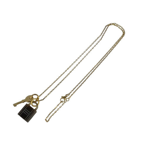 美品 HERMES エルメス ネックレス アミュレット パドロック PM - ゴールド メタル バッファローホーン レディース ゴールド金具