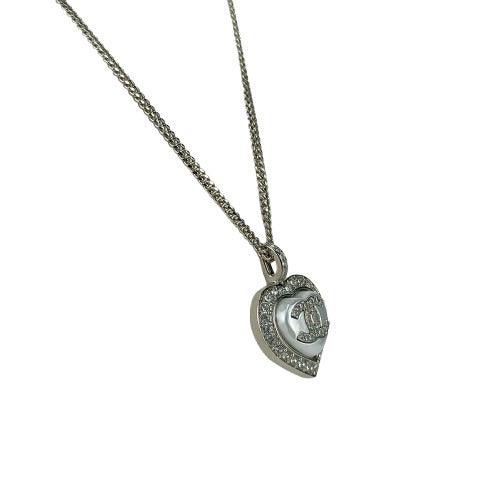 美品 CHANEL シャネル ネックレス ココマークハート ABB617 シルバー メタル ラインストーン フェイクパール レディース