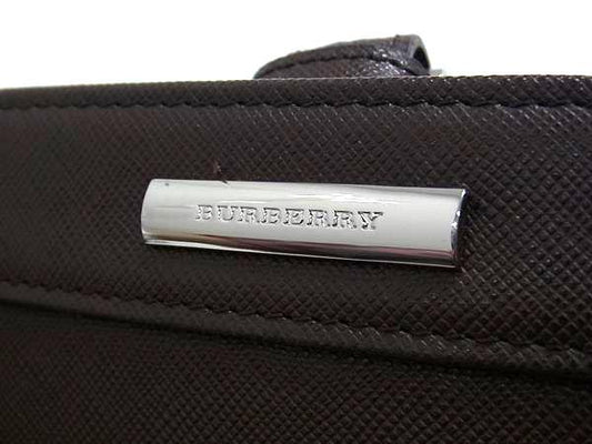 BURBERRY バーバリー ハンドバッグ トートバッグ ブラウン系 レザー レディース シルバー金具 美品