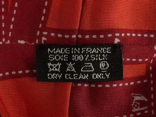 HERMES エルメス ヘアアクセサリー ボルデュック ヘアバンド オレンジ系 シルク100% レディース