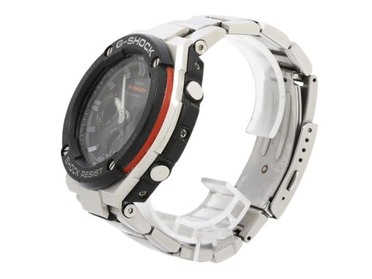 CASIO カシオ 腕時計 GSHOCK Gスチール GST W100D 1A4JF シルバー ステンレス 樹脂 メンズ アナデジ 電波ソーラー