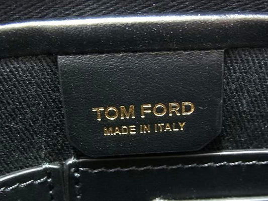 TOM FORD トムフォード クラッチバッグ ビッグジップ ブラック レザー メンズ ゴールド金具 美品