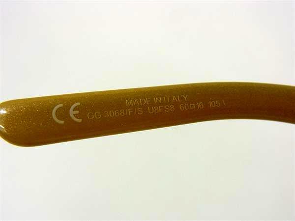 GUCCI グッチ サングラス バンブー インターロッキングG GG3068 ブラウン クリアブラウングラデーション プラスチック ユニセックス ラインストーン 美品