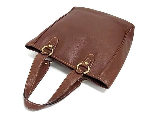 美品 BVLGARI ブルガリ トートバッグ マキシレッタレ - ブラウン系 レザー ユニセックス ベッキー ロゴ