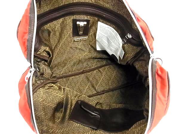 超美品 Orobianco オロビアンコ ブリーフケース 2WAY レッド系×ブラウン系 ナイロン×レザー メンズ S3 リモンタ LIMONTA 1893